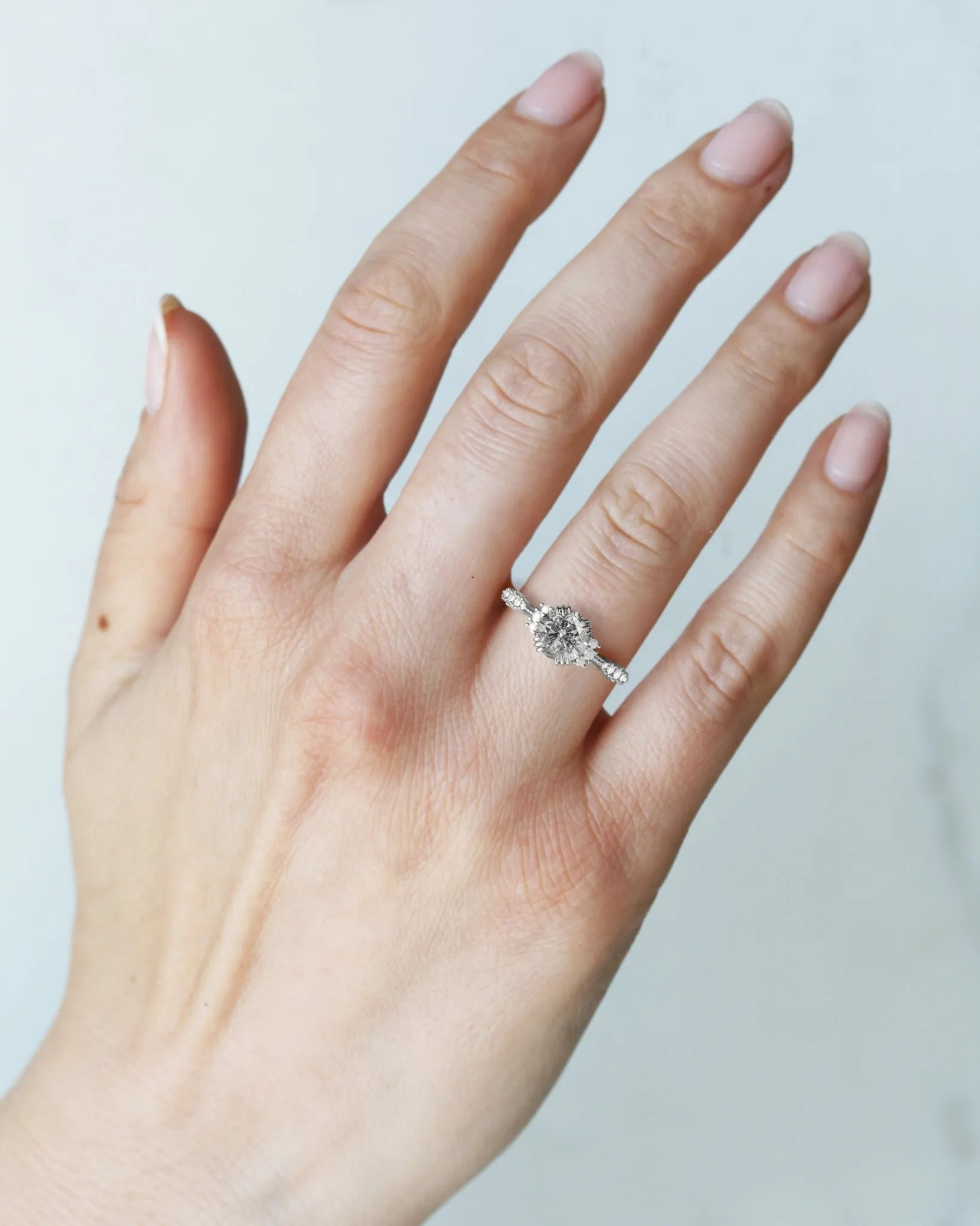 Salt And Pepper Diamond Cluster Ring