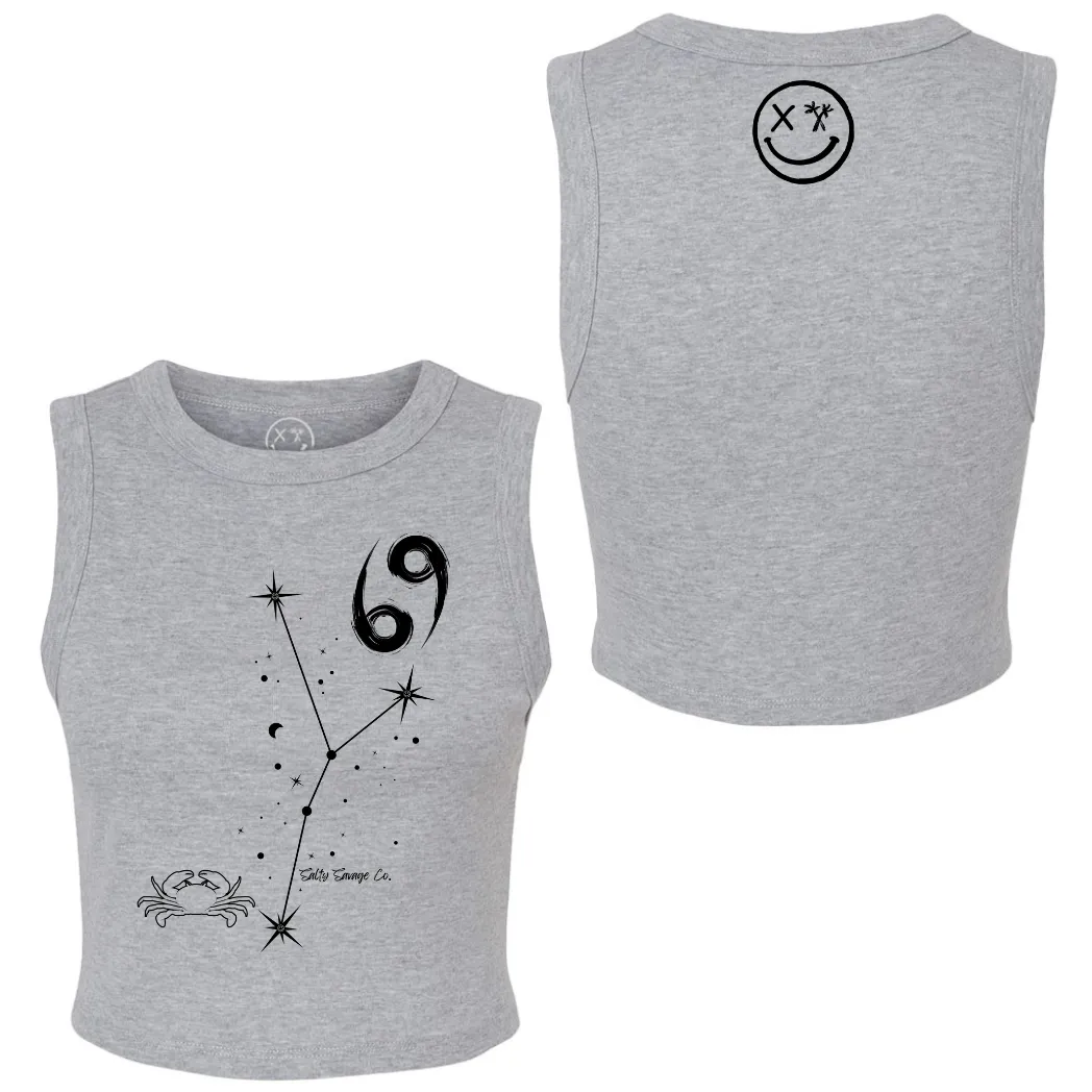 Salty Savage Ladies "Cancer" High Neck Sleeveless Crop Tank | Zodiac Collection