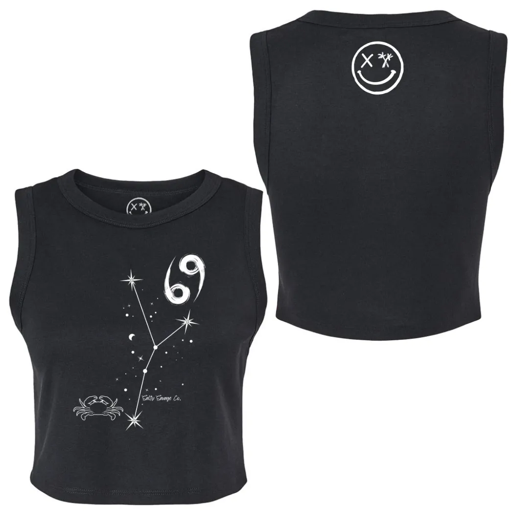 Salty Savage Ladies "Cancer" High Neck Sleeveless Crop Tank | Zodiac Collection