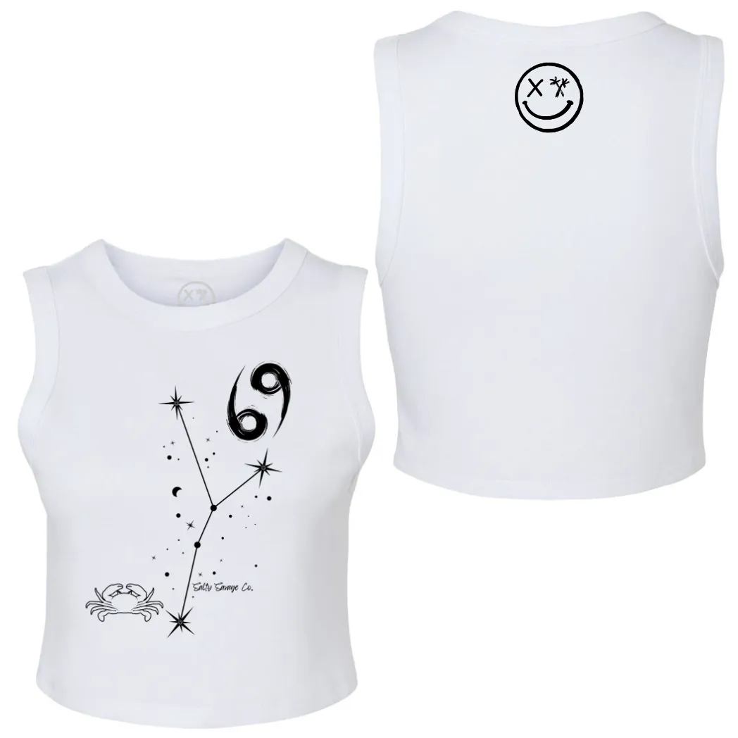 Salty Savage Ladies "Cancer" High Neck Sleeveless Crop Tank | Zodiac Collection