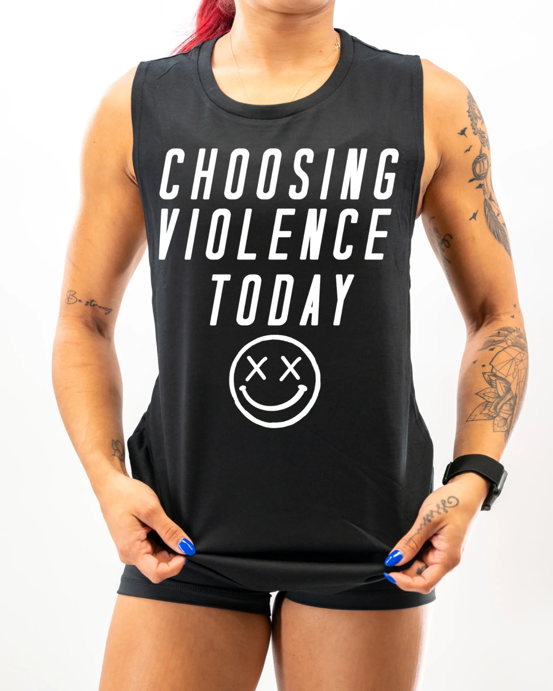 Salty Savage Ladies "CHOOSING VIOLENCE TODAY" Muscle Tank