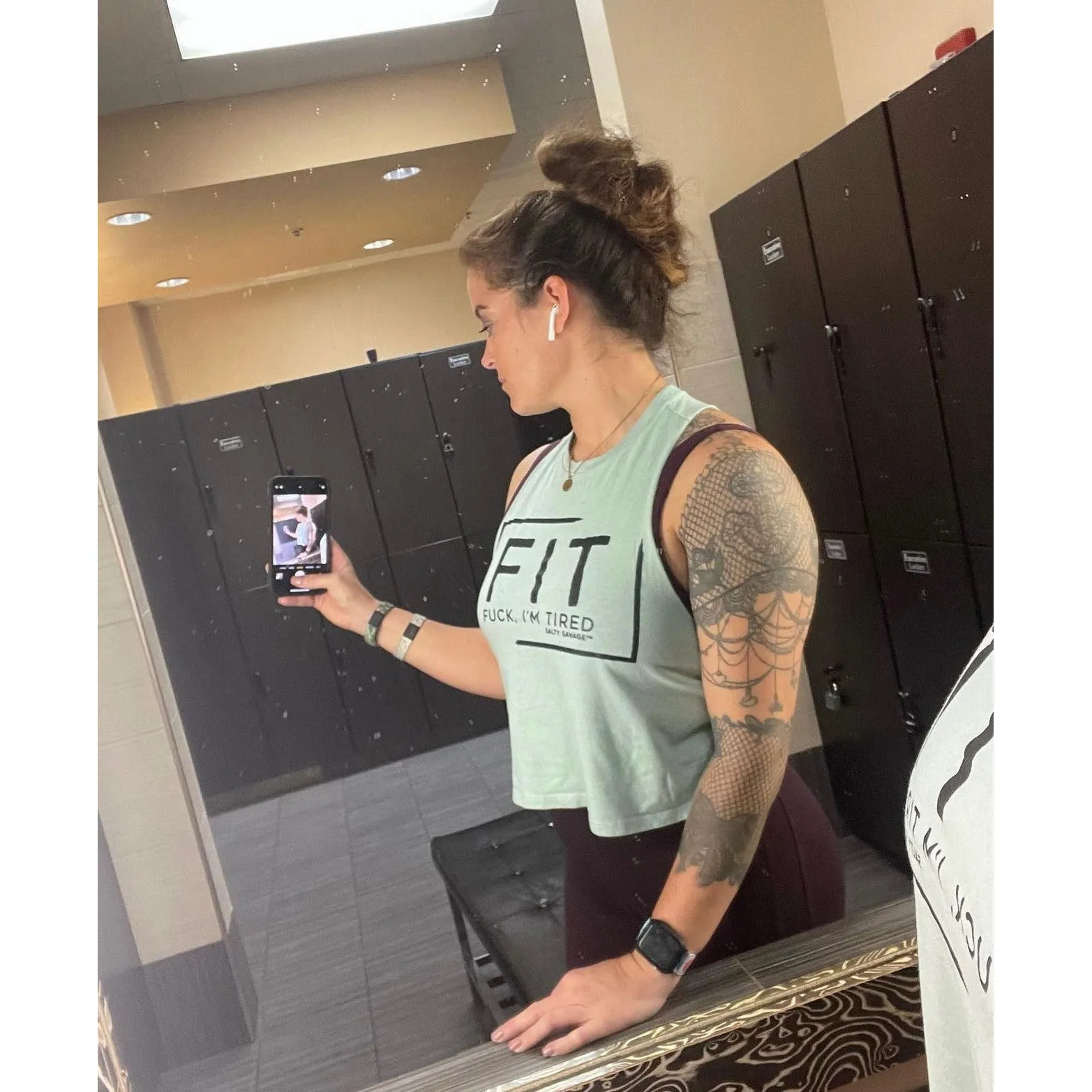 Salty Savage Ladies "FIT Fuck I'm Tired" Flowy Crop Tank