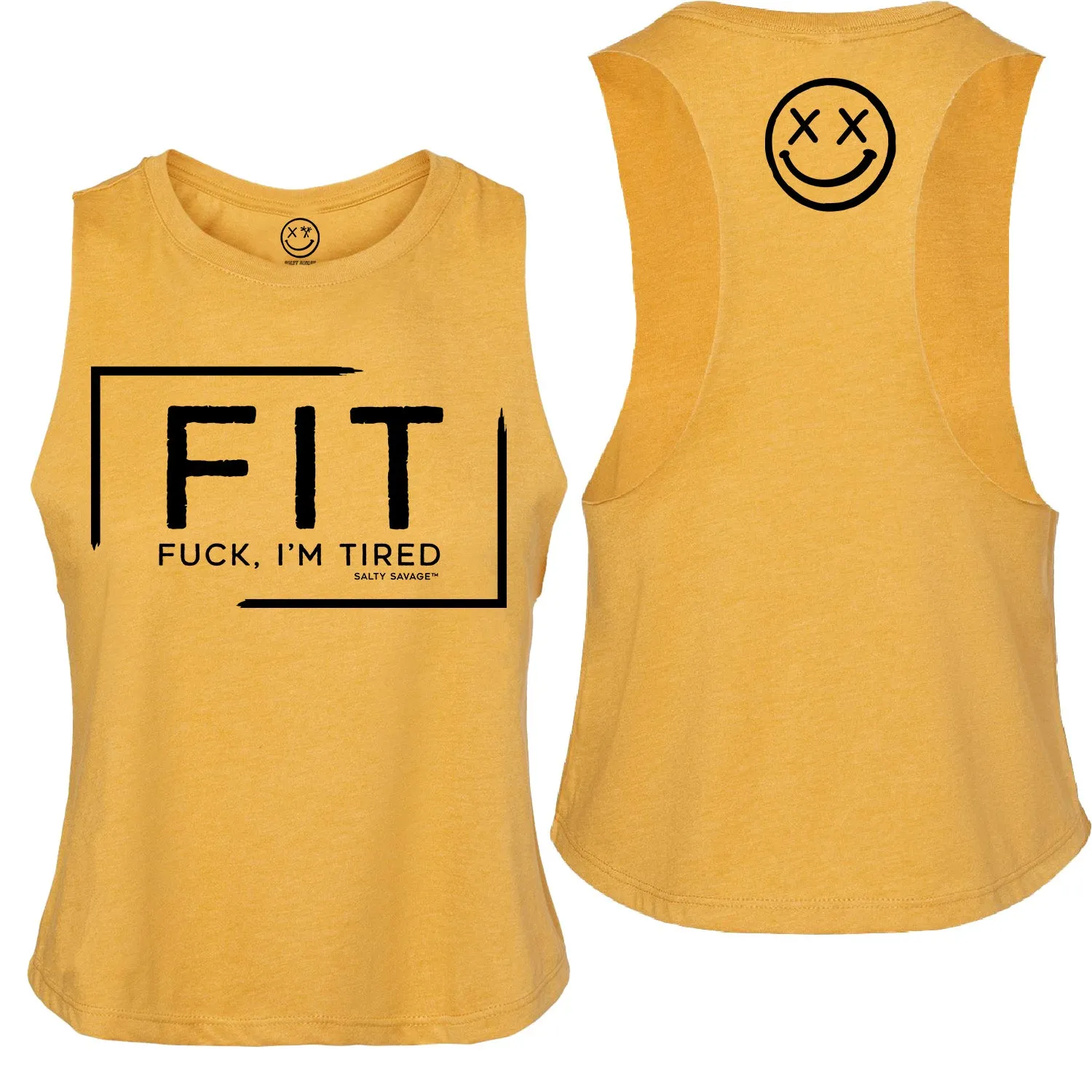 Salty Savage Ladies "FIT Fuck I'm Tired" Flowy Crop Tank