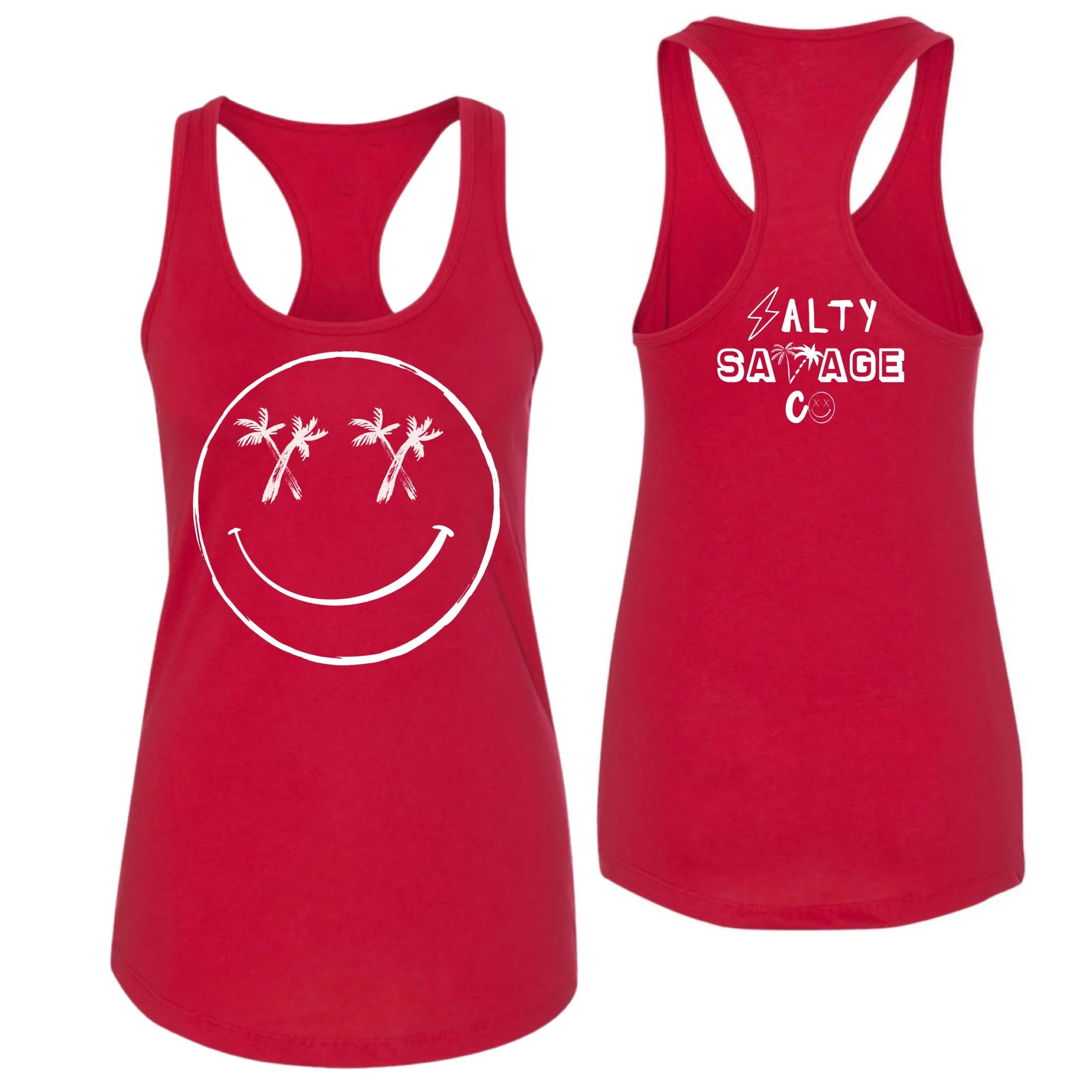 Salty Savage Ladies "Palm Smile" Racerback Tank