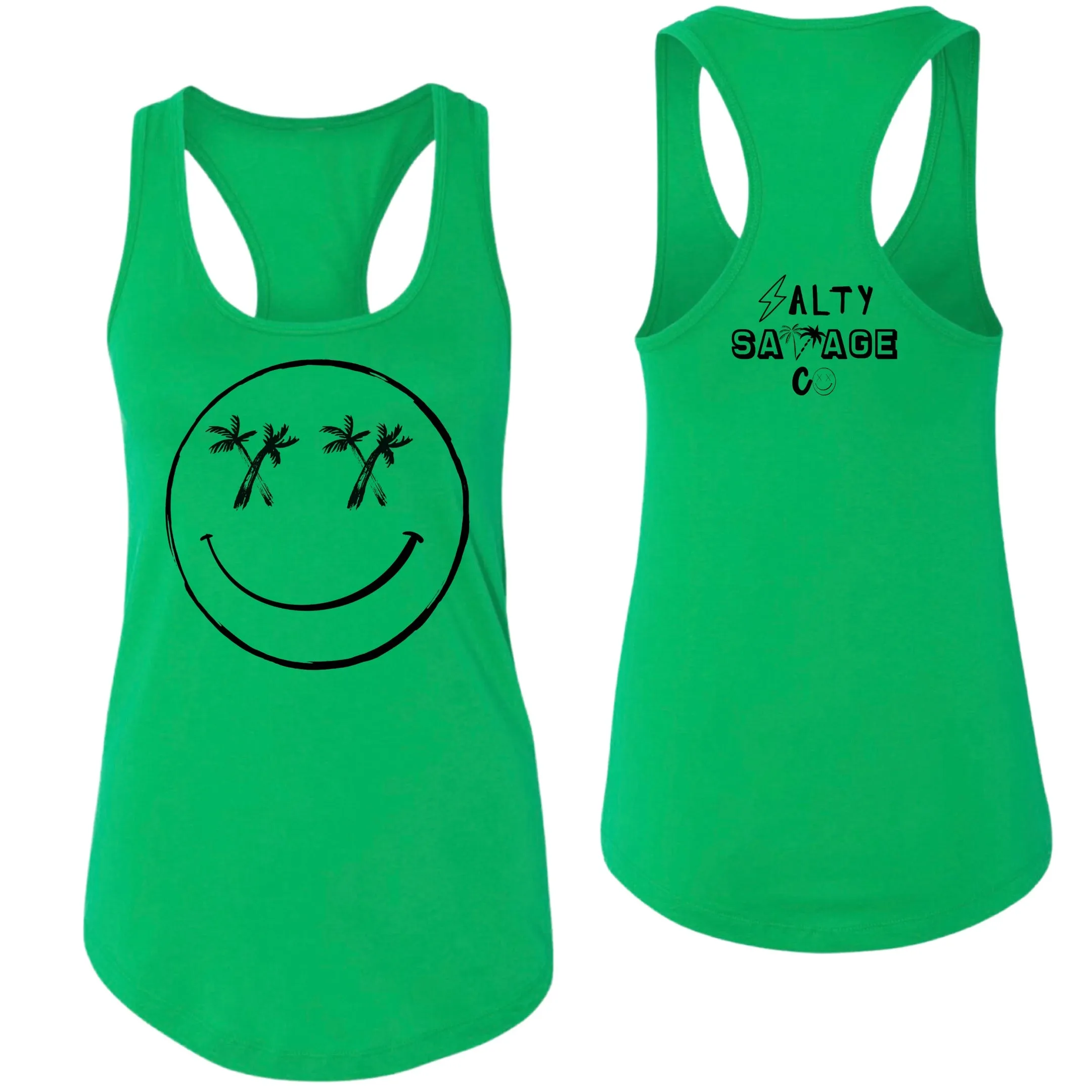 Salty Savage Ladies "Palm Smile" Racerback Tank