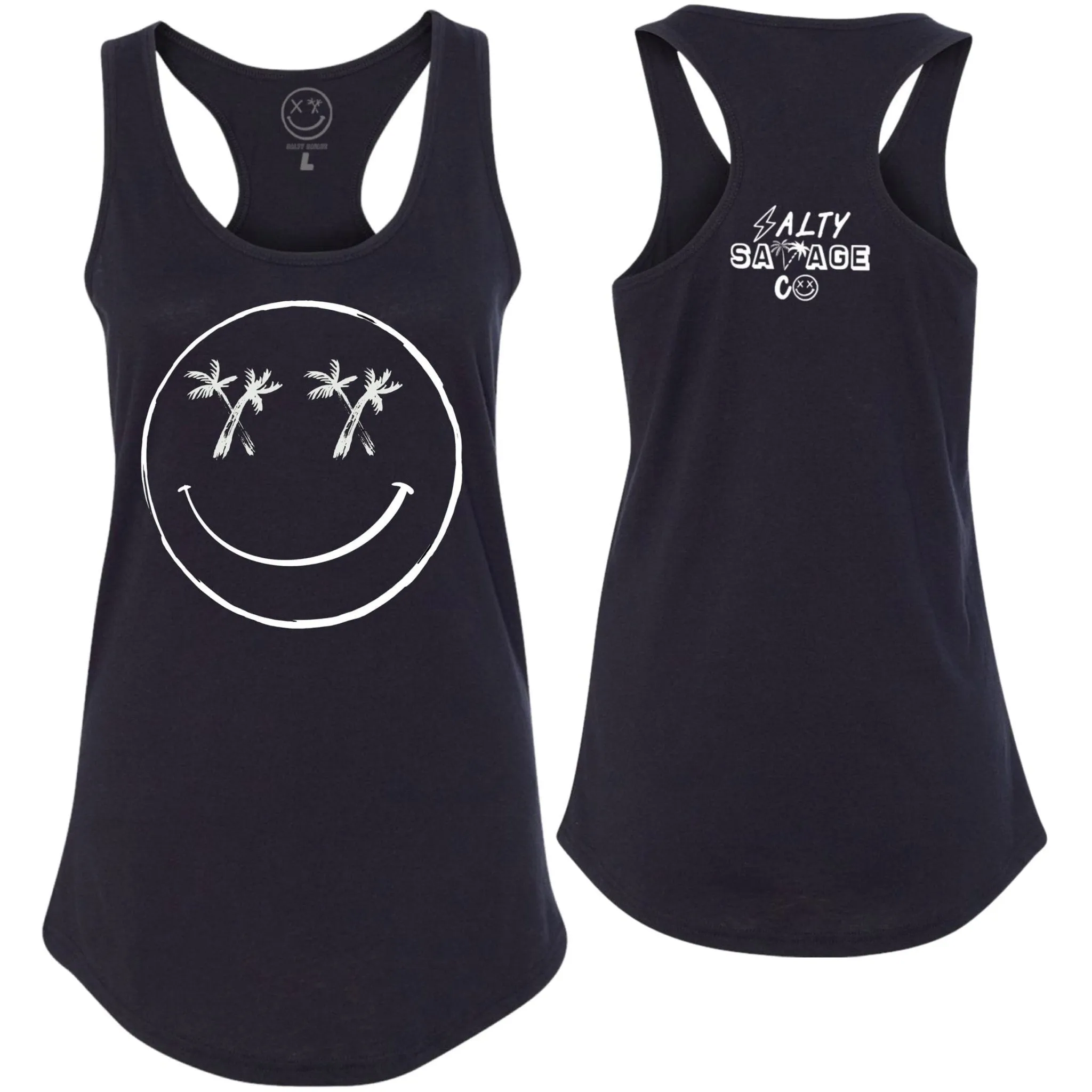 Salty Savage Ladies "Palm Smile" Racerback Tank