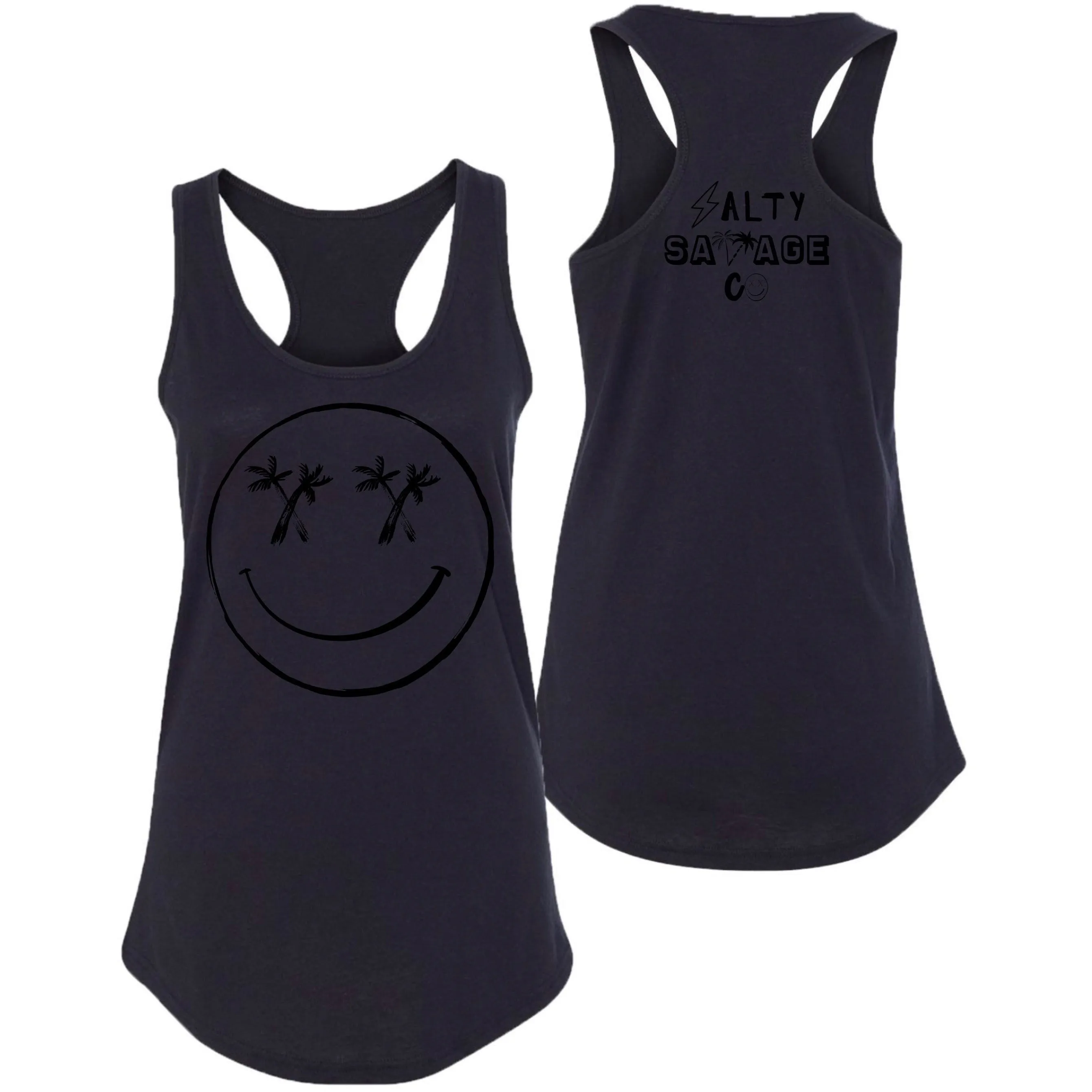 Salty Savage Ladies "Palm Smile" Racerback Tank