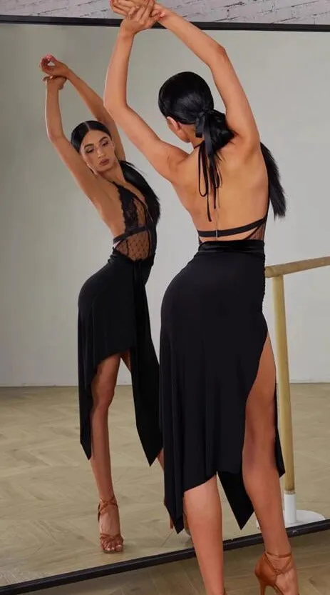 Sensual Black Practice Dance Wear | 2413