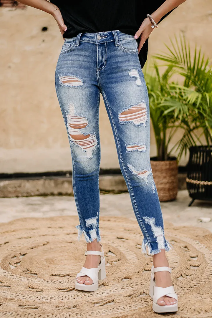 Showing Up Distressed Skinny Jeans