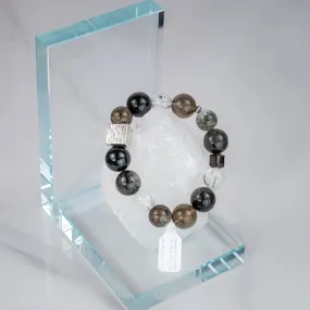 Silver Obsidian Smoky Quartz Bracelet