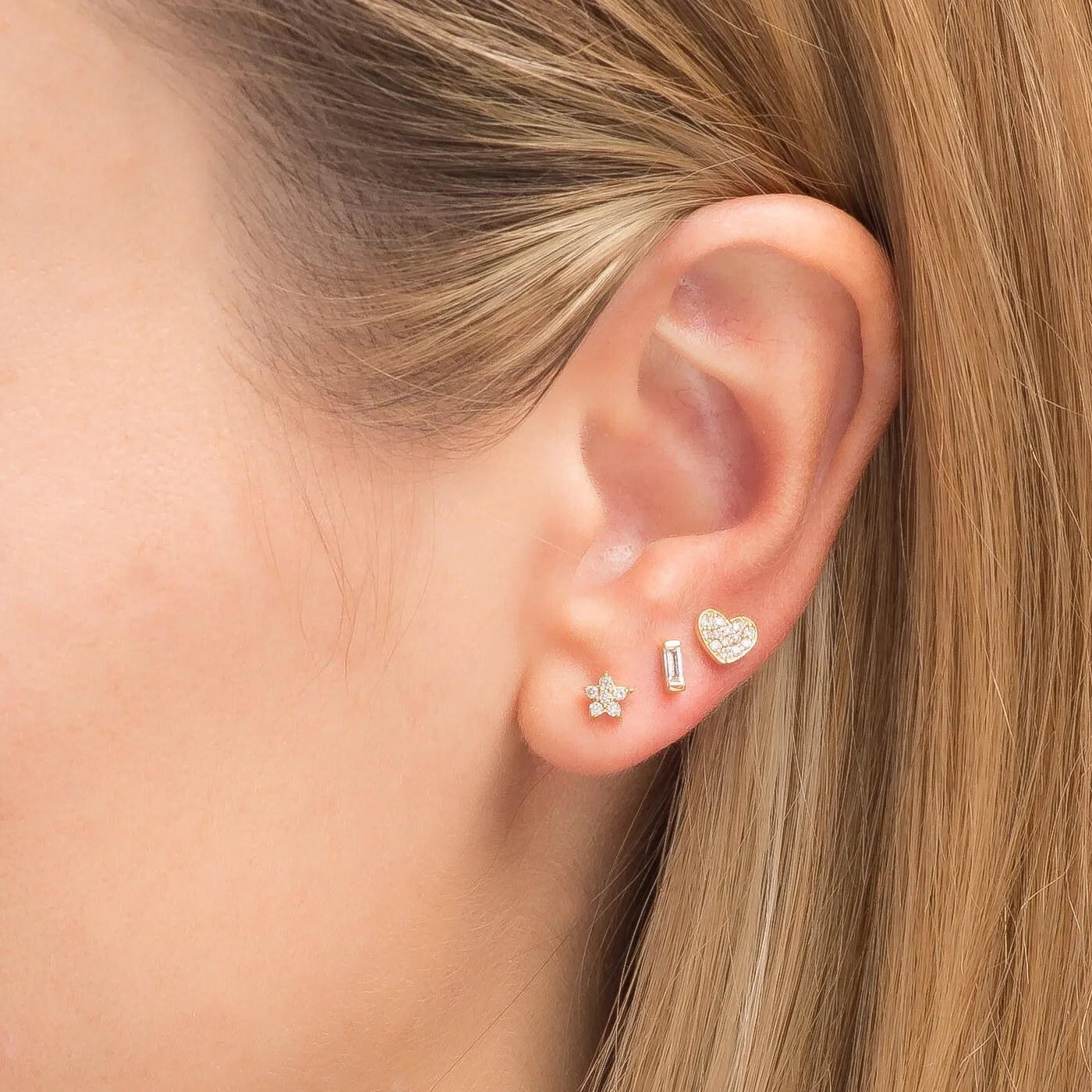 Small Diamond Heart Earring Rose Gold