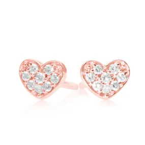 Small Diamond Heart Earring Rose Gold