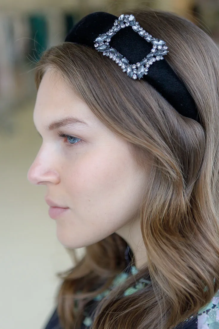 SMOKEY CRYSTAL BUCKLE HAIRBAND