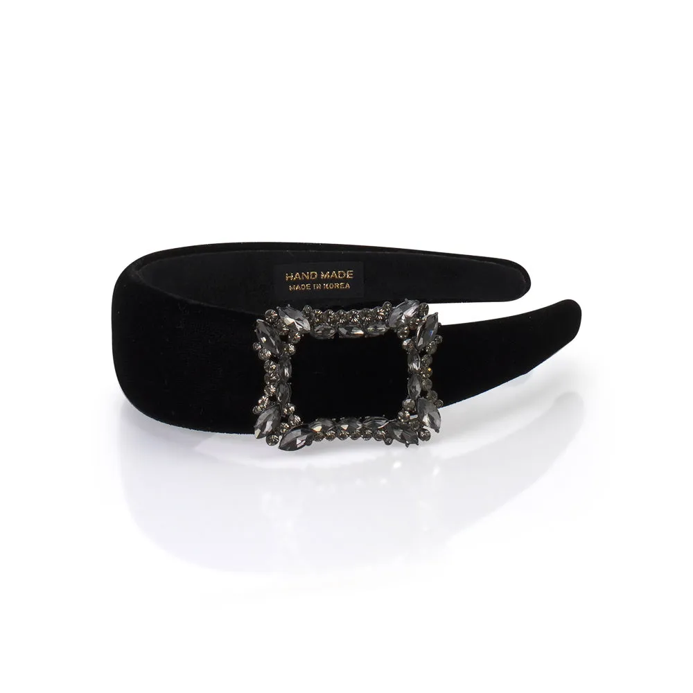 SMOKEY CRYSTAL BUCKLE HAIRBAND