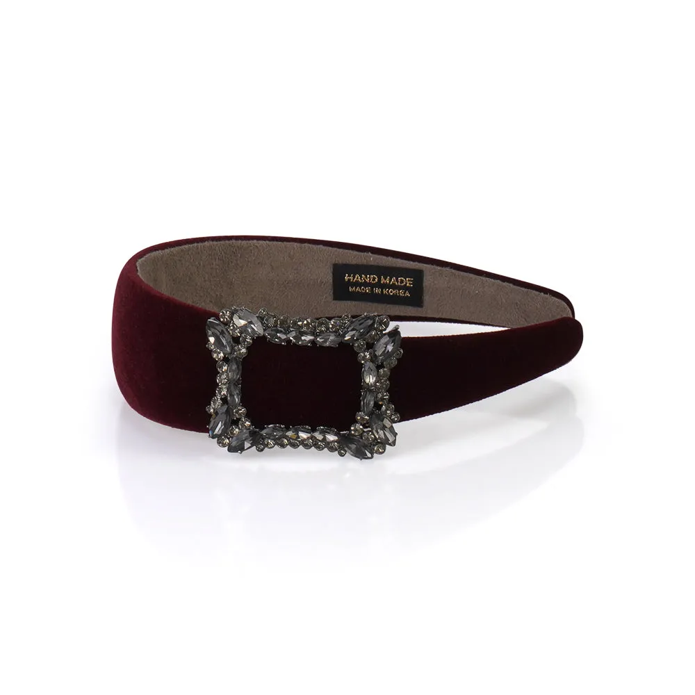 SMOKEY CRYSTAL BUCKLE HAIRBAND