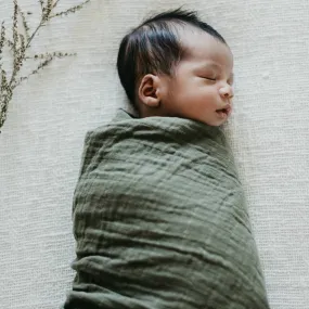 Snuggle Hunny Organic Muslin Wrap - Dusty Olive