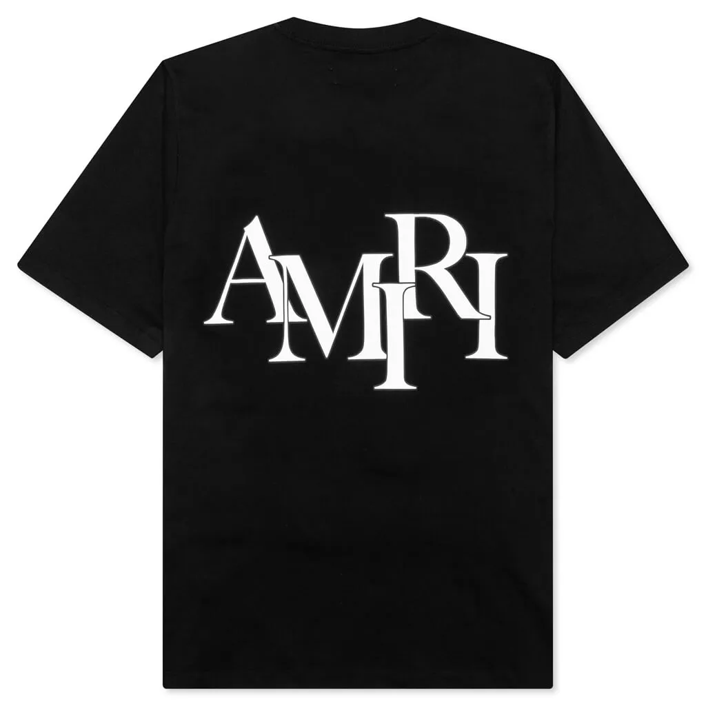 Staggered Logo Tee - Black