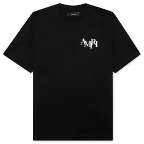 Staggered Logo Tee - Black