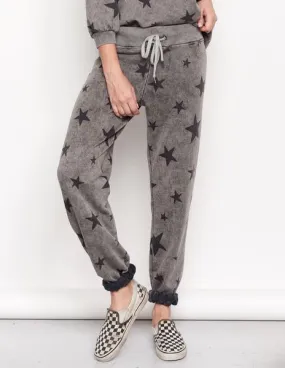 SUNDRY Acid Wash Gray Stars Classic Sweatpants