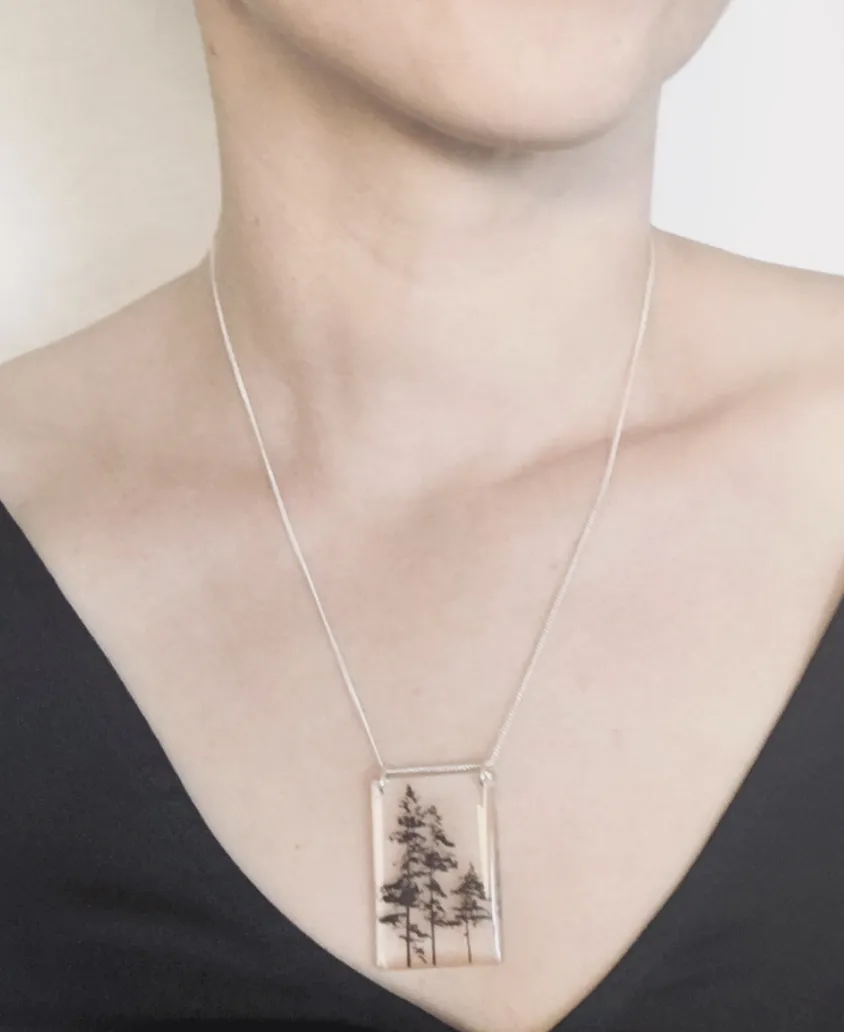 Tall Tree Pendant Necklace