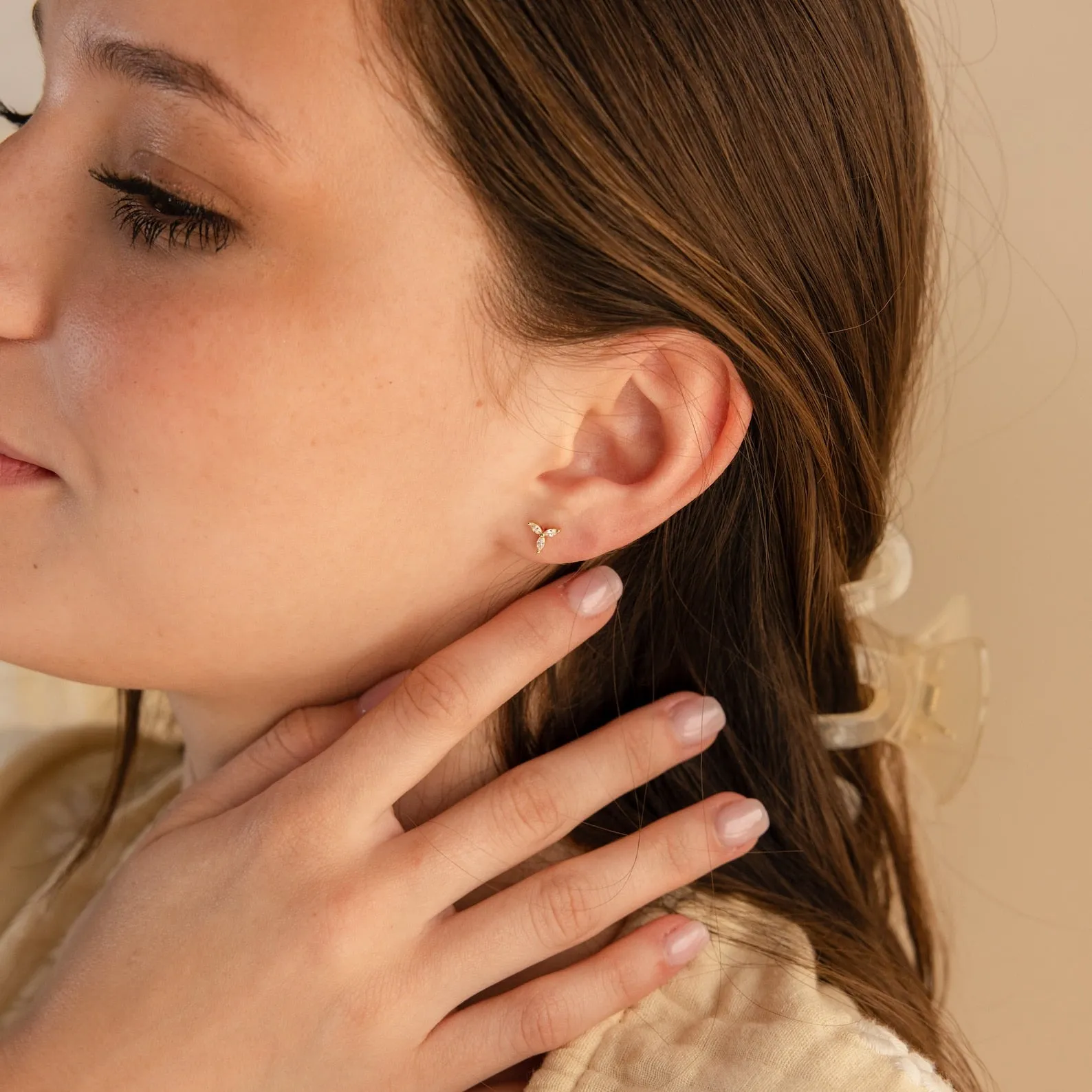 Trio Floral Marquise Studs