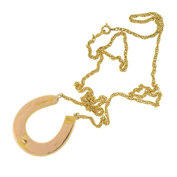 Victorian 15kt Yellow & Rose Gold Horseshoe Necklace