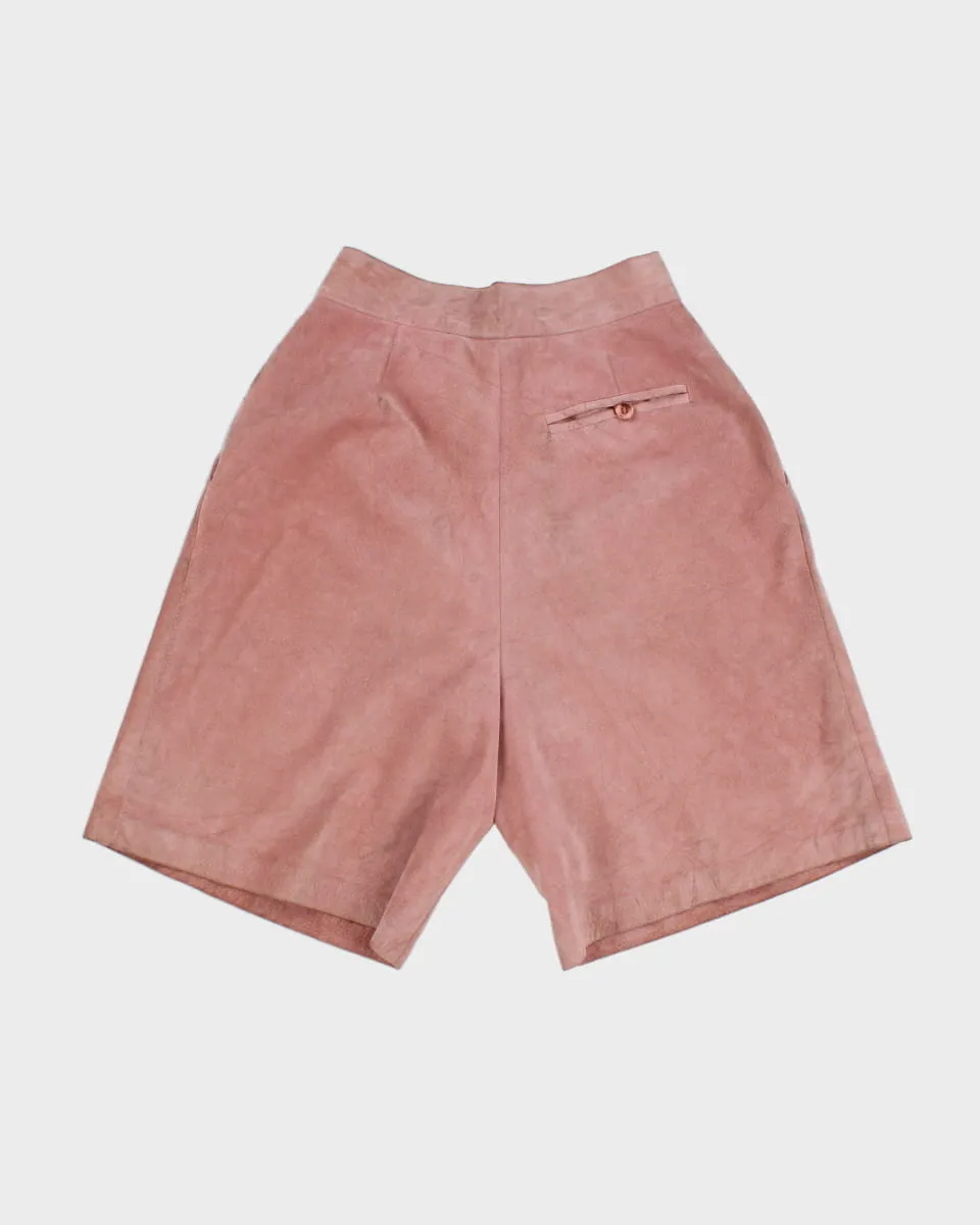 Vintage 80's Pink Leather Shorts - W:38