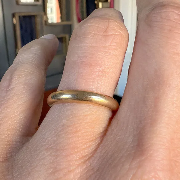 Vintage Half Round Wedding Band Ring