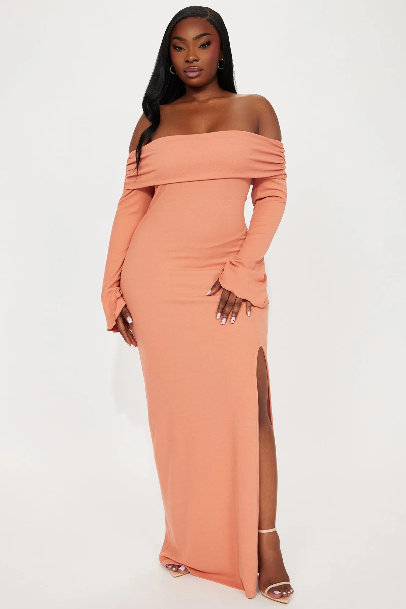 Warm Embrace Sweater Maxi Dress - Coral