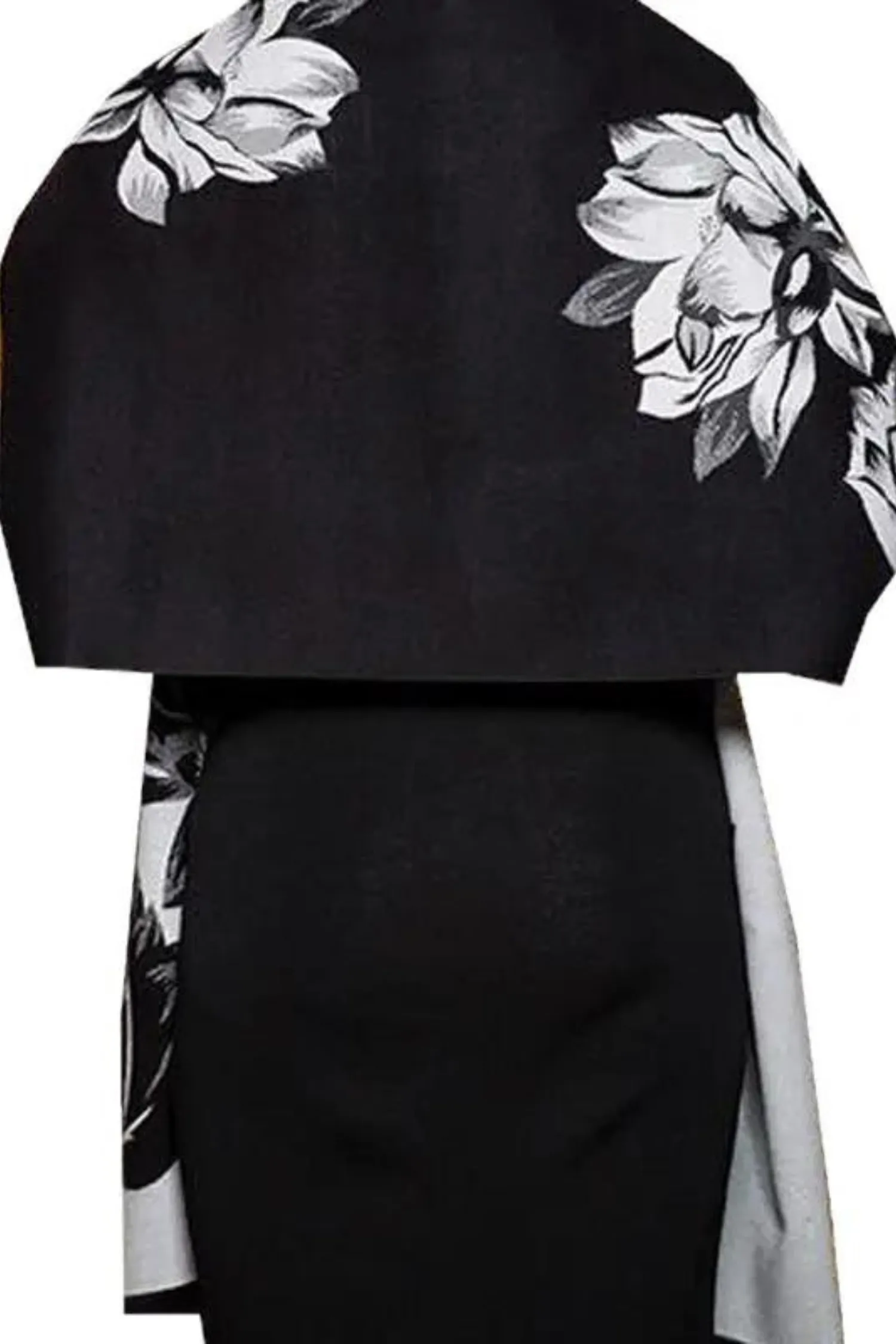 White / Black Lotus Reversible Wrap – Artisan Shawl