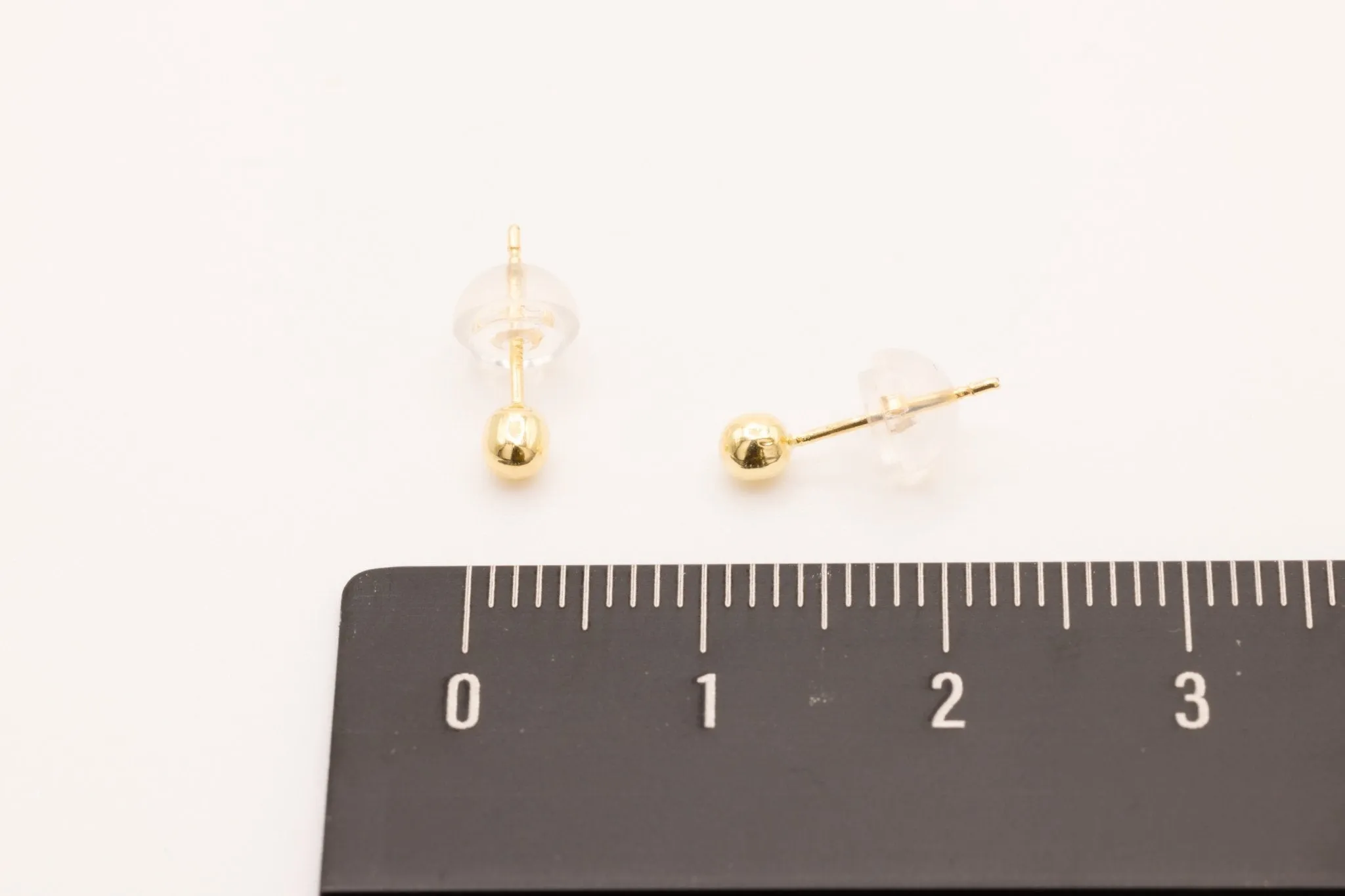 Wholesale Ball Stud Earrings 14K Yellow Gold 3mm