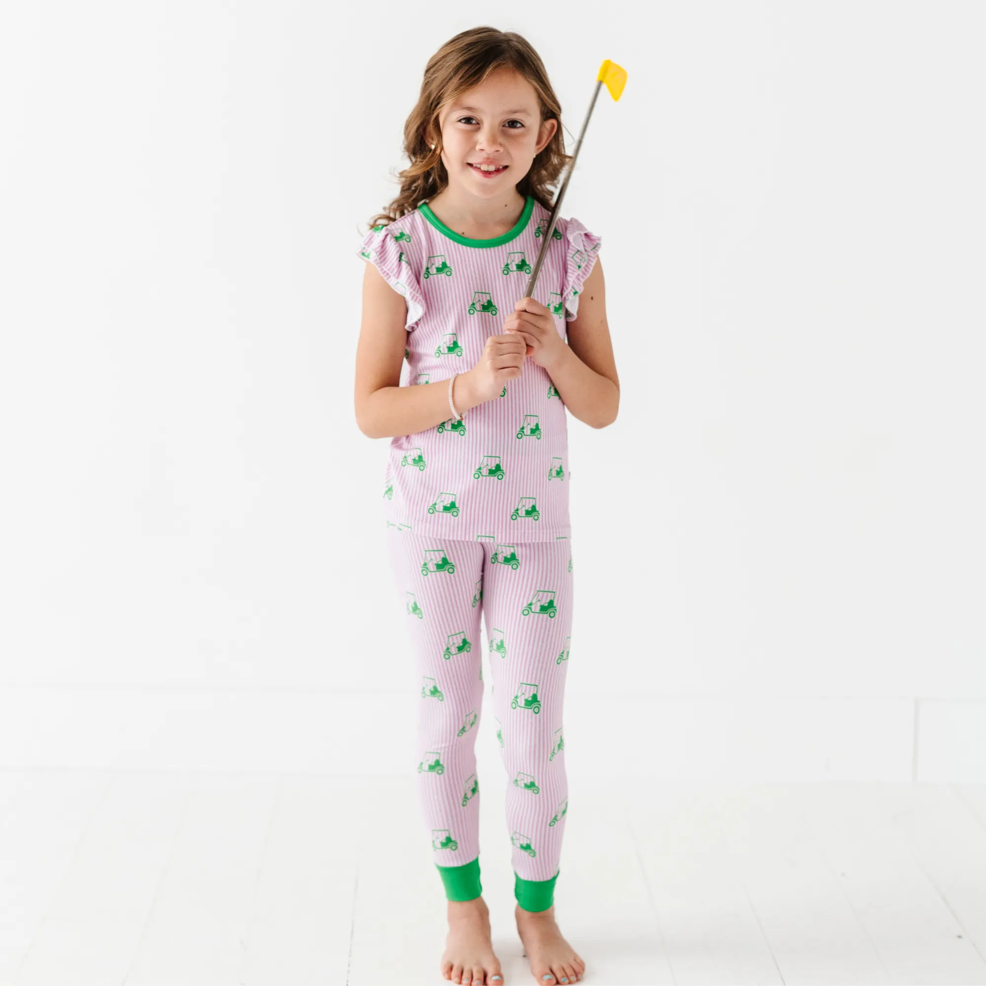 Who's Your Caddy? Pink Golf Ruffle Pajamas Toddler/Kids