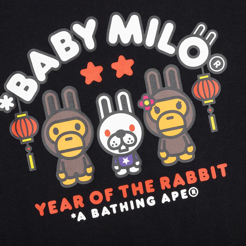 Year Of The Rabbit Baby Milo Tee - Black