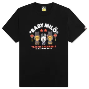 Year Of The Rabbit Baby Milo Tee - Black