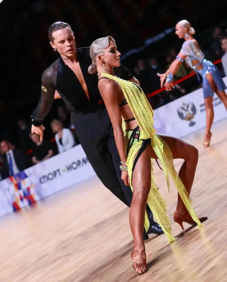 Yellow & Black Latin Dress