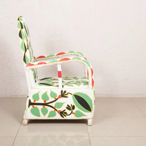 Yoruba Beaded Arm Chair Set of 2 | Green