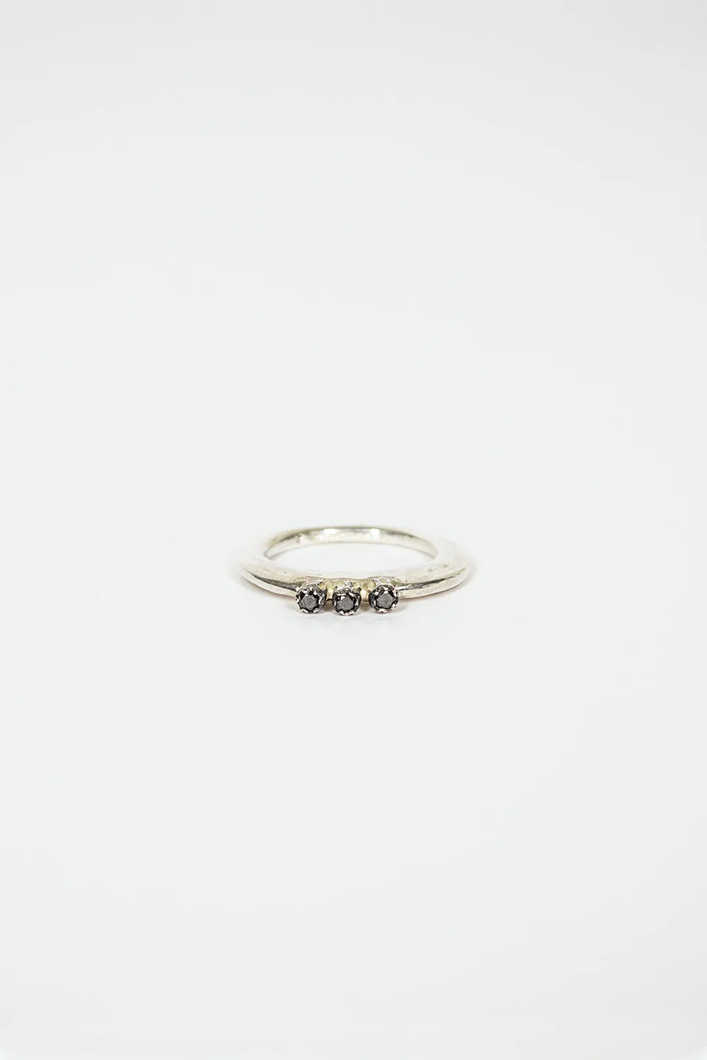 Zhang Sterling Silver Black Diamond Ring